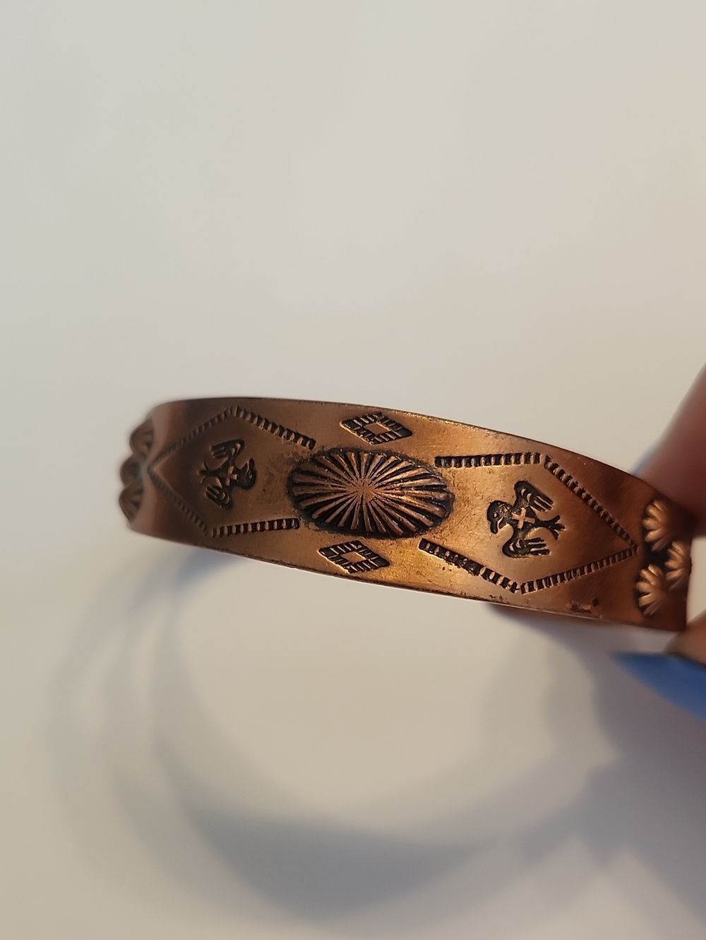 VINTAGE SOUTHWESTERN ETCHED COPPER CUFF BRACELET